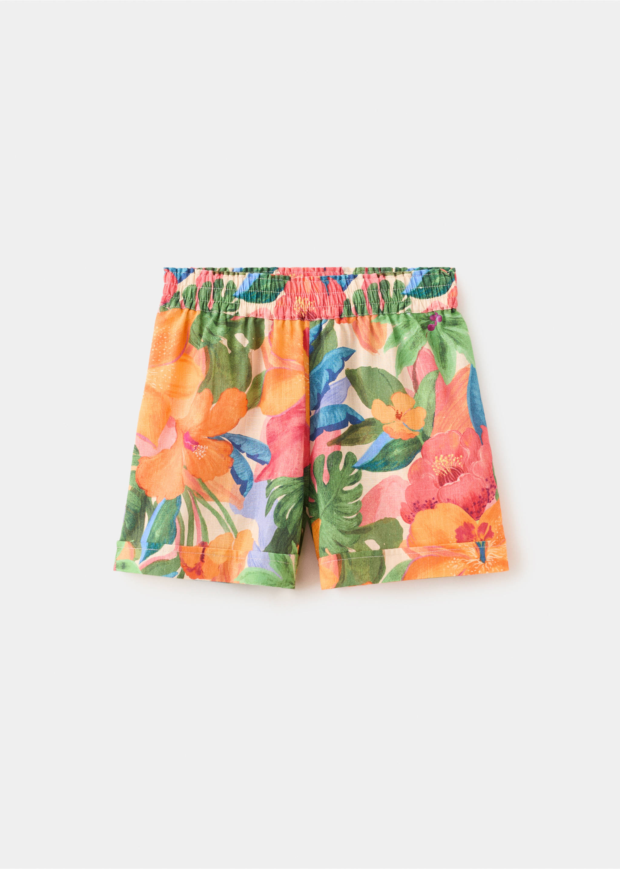 Tropical-print shorts - Article without model, Orange. Ref: 27067942-00.