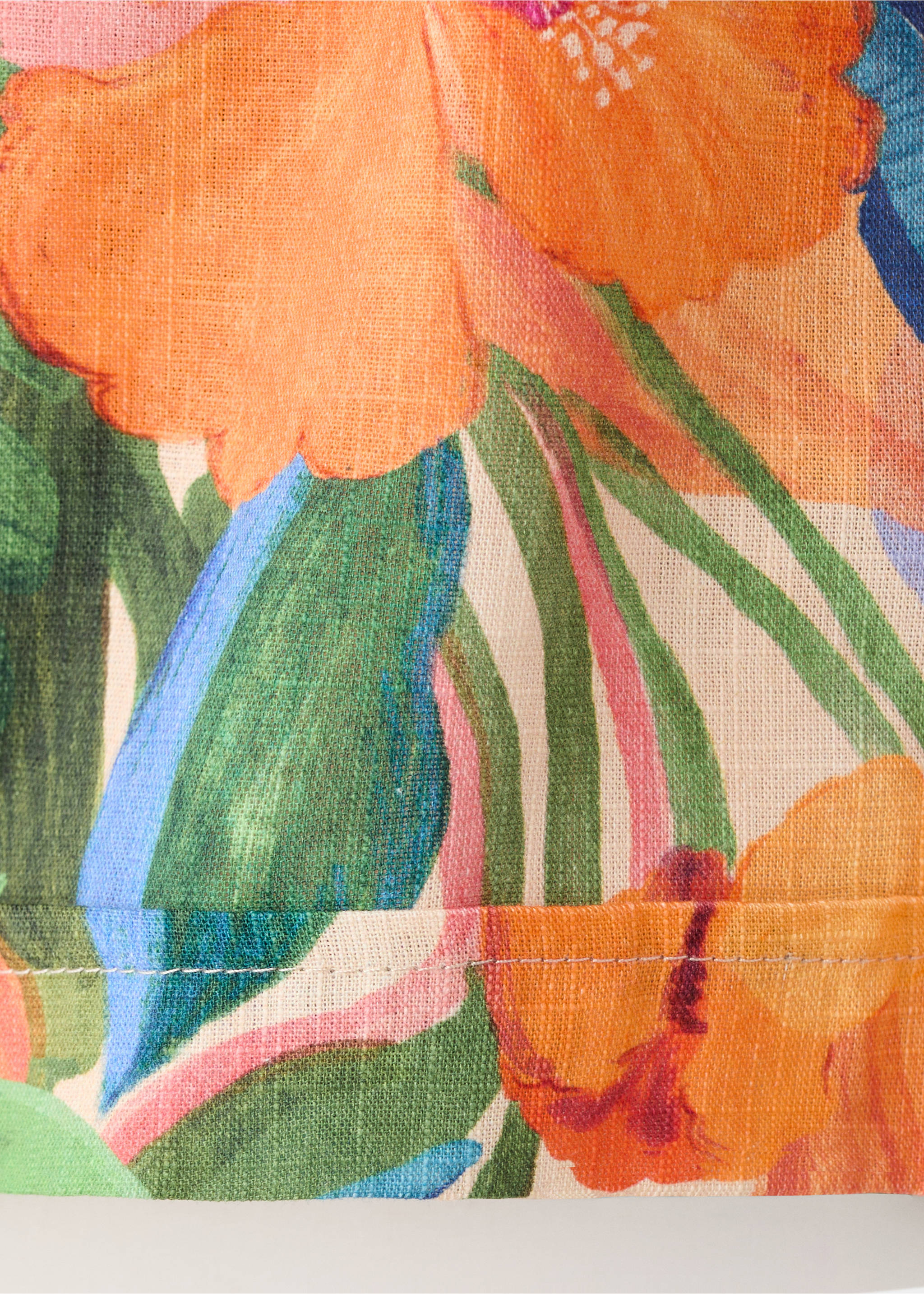 Tropical-print shorts - Details of the article 0, Orange. Ref: 27067942-00.