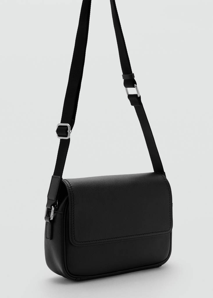 Leather strap bag — Black