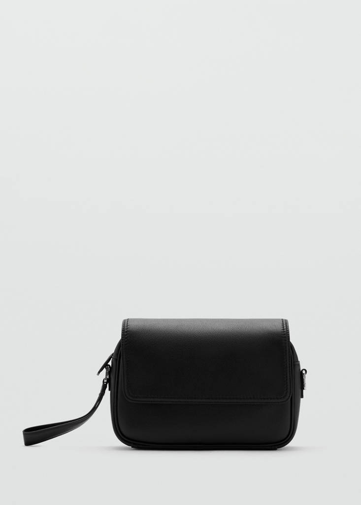Leather strap bag — Black
