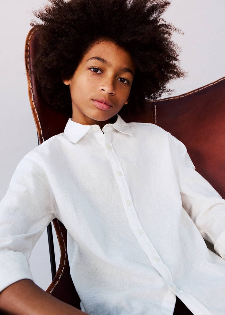 Straight linen shirt — White