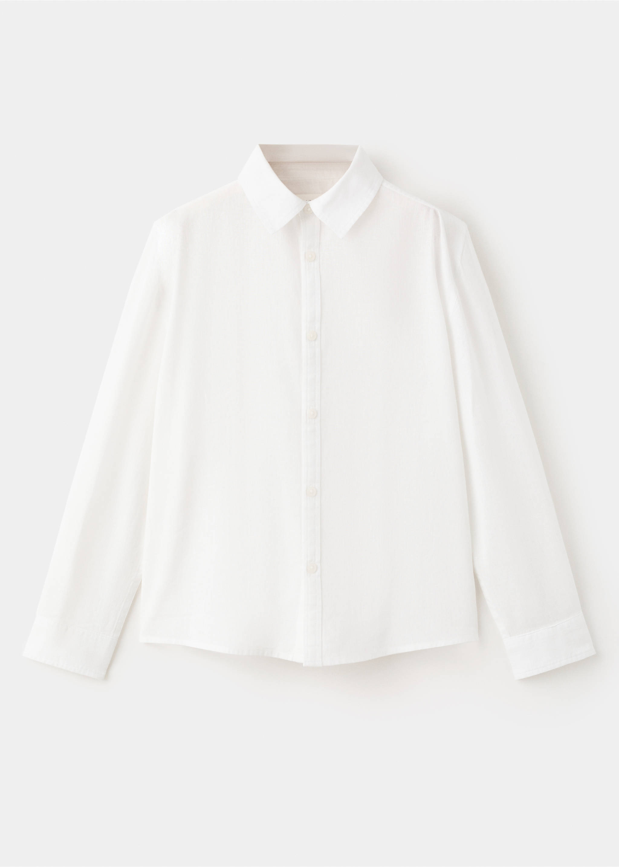قميص كتان مستقيم - منتج دون نموذج, أبيض. Ref: 27068263-00.