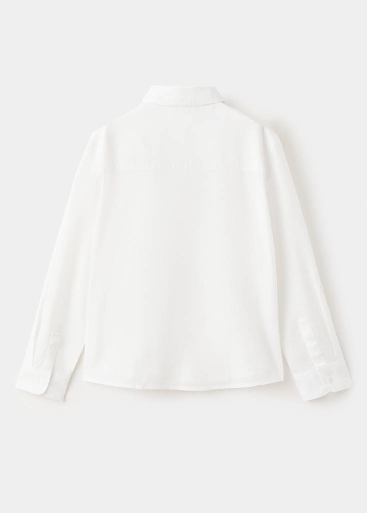 Straight linen shirt — White
