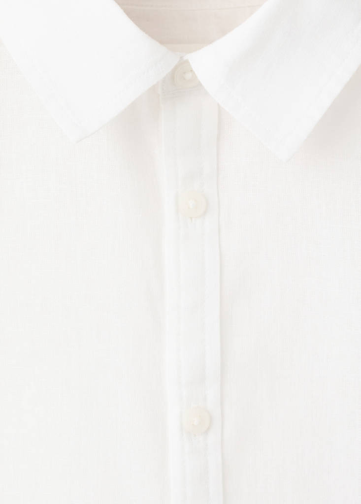 Straight linen shirt — White