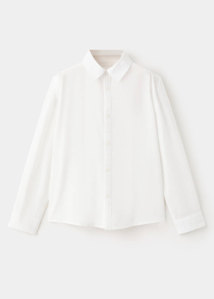 Straight linen shirt — White