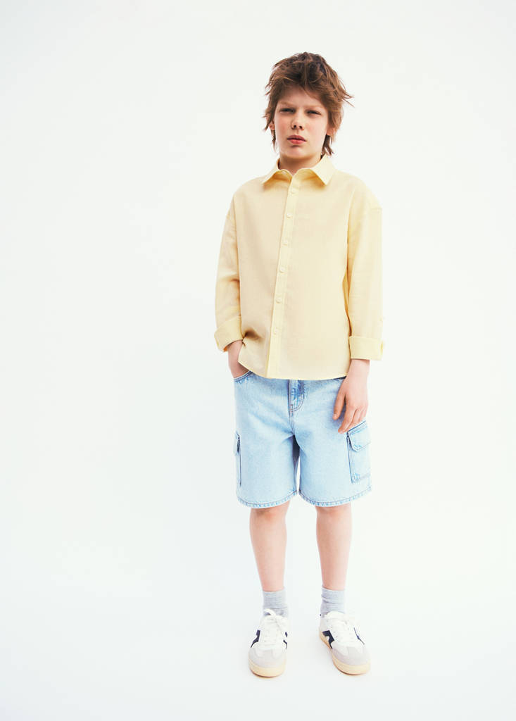 Straight linen shirt — Vanilla