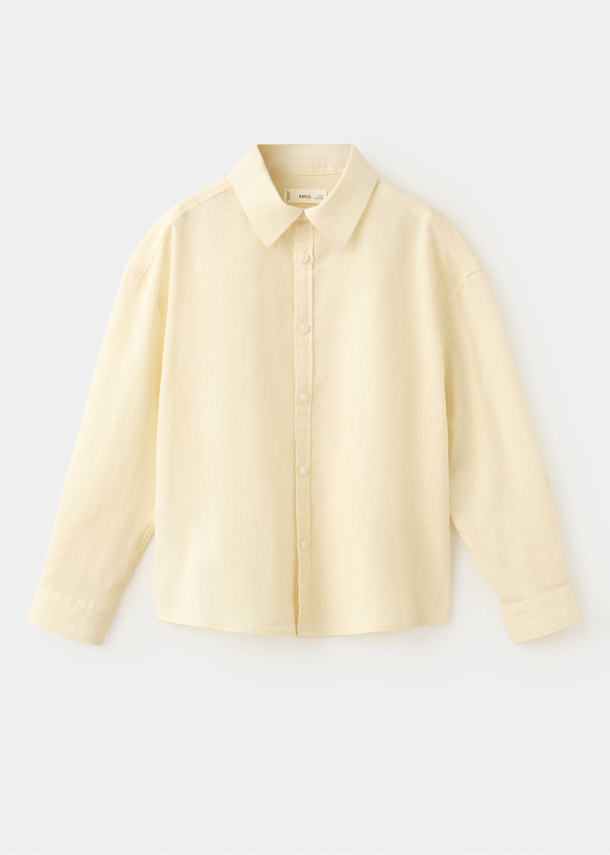 Straight linen shirt - Article without model, Vanilla. Ref: 27068263-00.