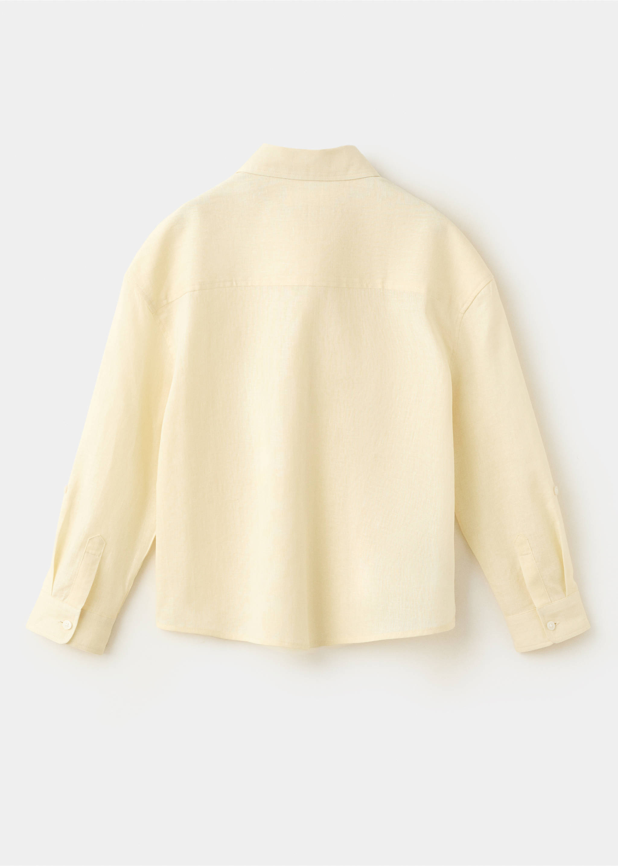 Straight linen shirt - Reverse of the article, Vanilla. Ref: 27068263-00.