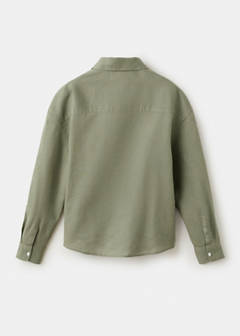 Straight linen shirt — Khaki 5