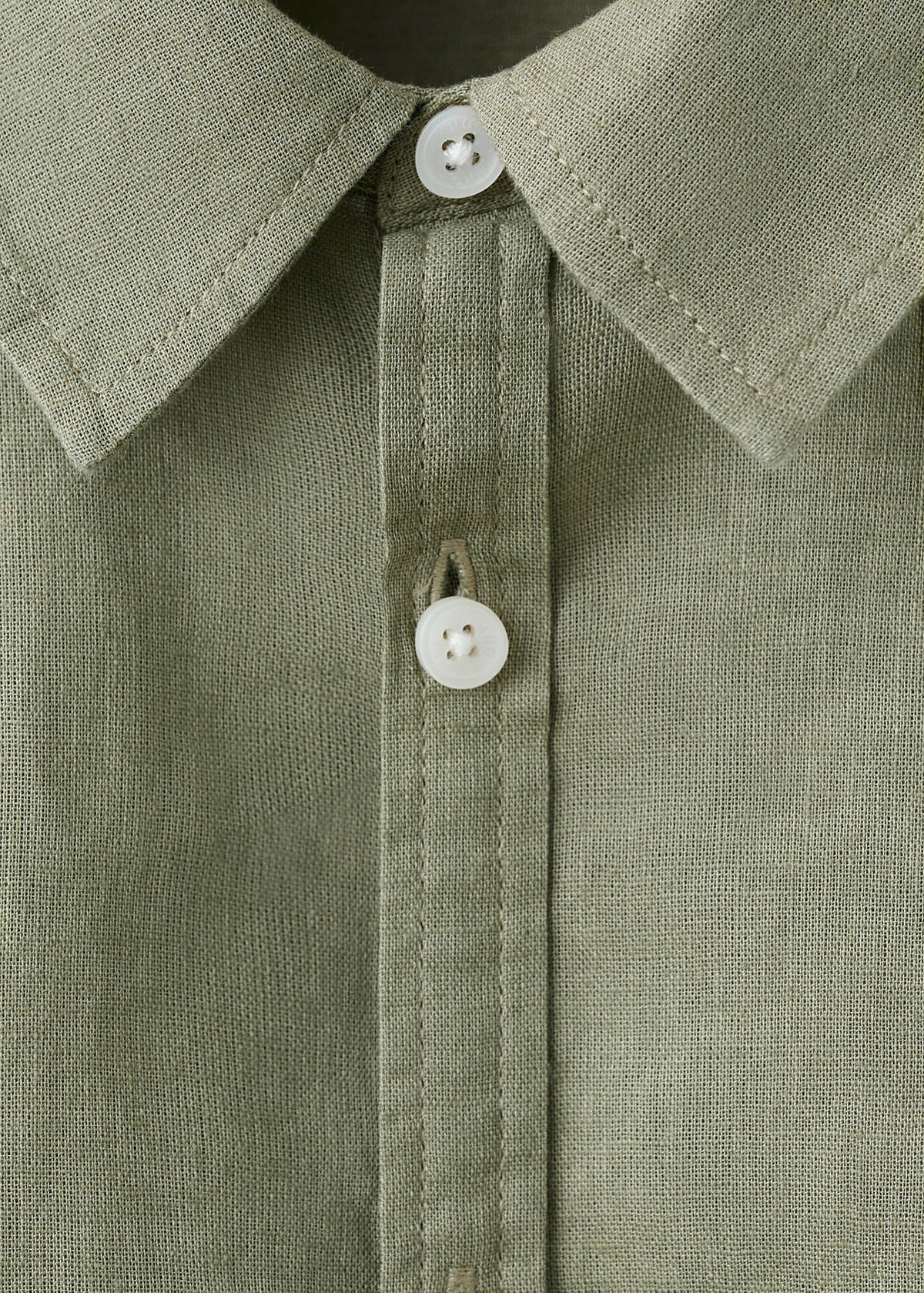 Straight linen shirt — Khaki