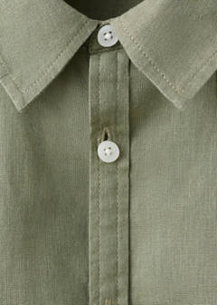 Straight linen shirt — Khaki 4