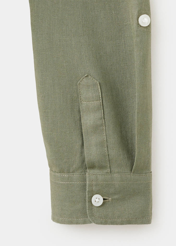 Straight linen shirt — Khaki
