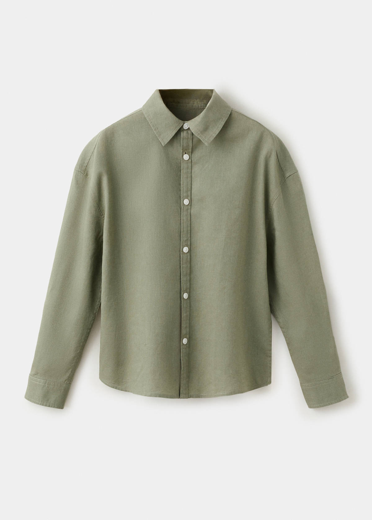 Straight linen shirt — Khaki