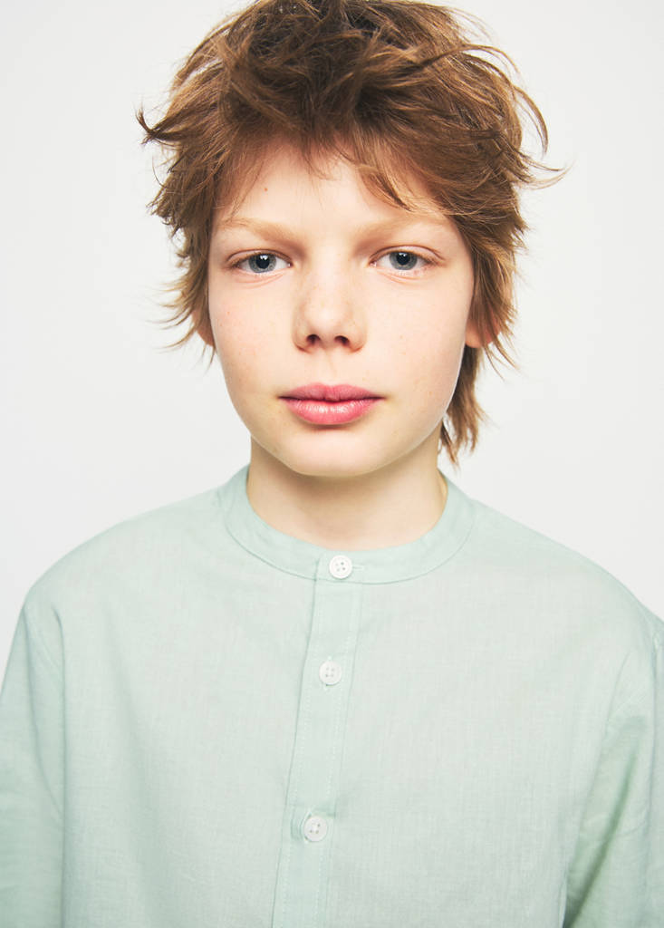 Straight linen shirt — Pastel Green