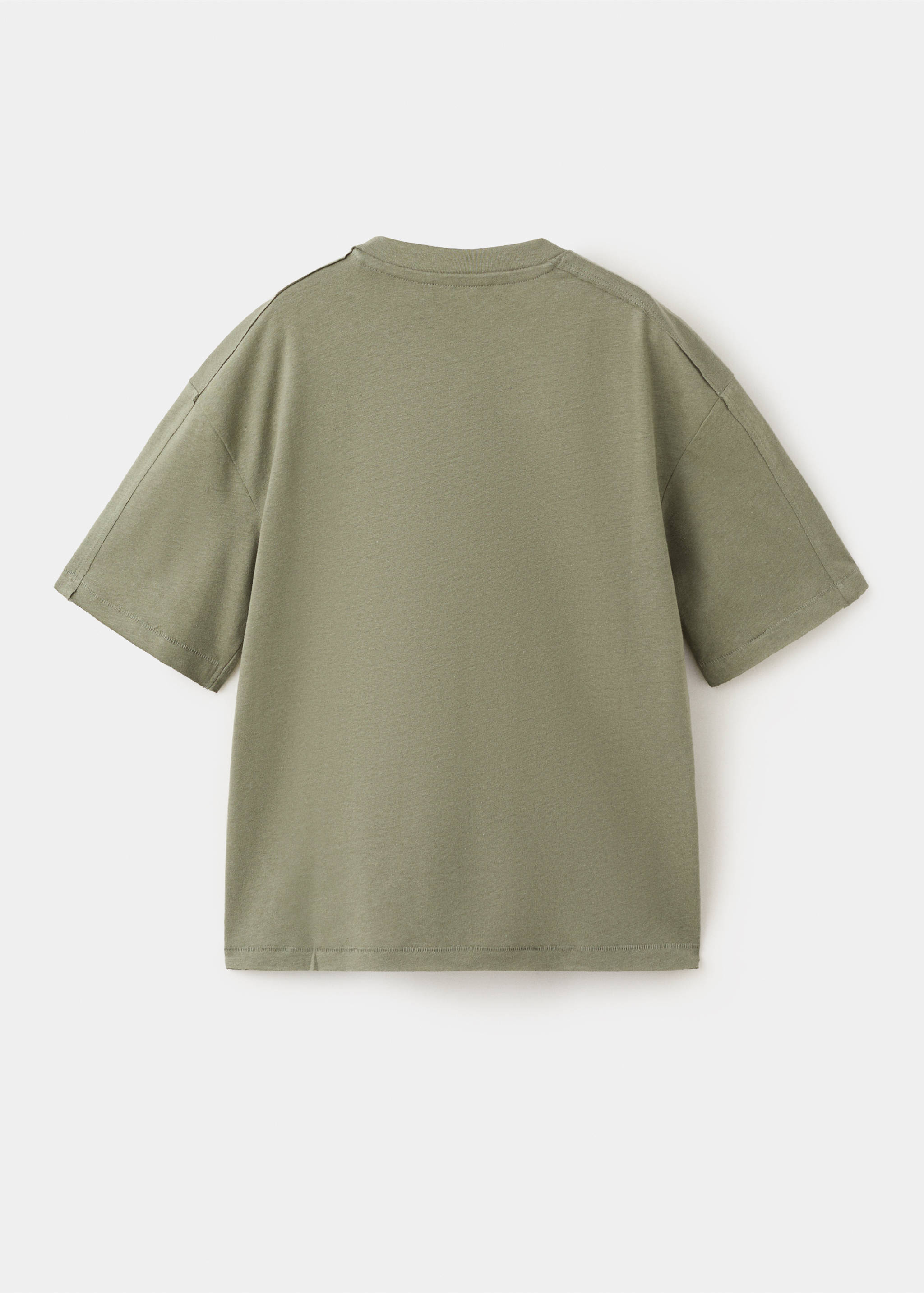 T-shirt lin détail brodé - Verso de l’article, Vert pastel. Ref: 27068264-00.