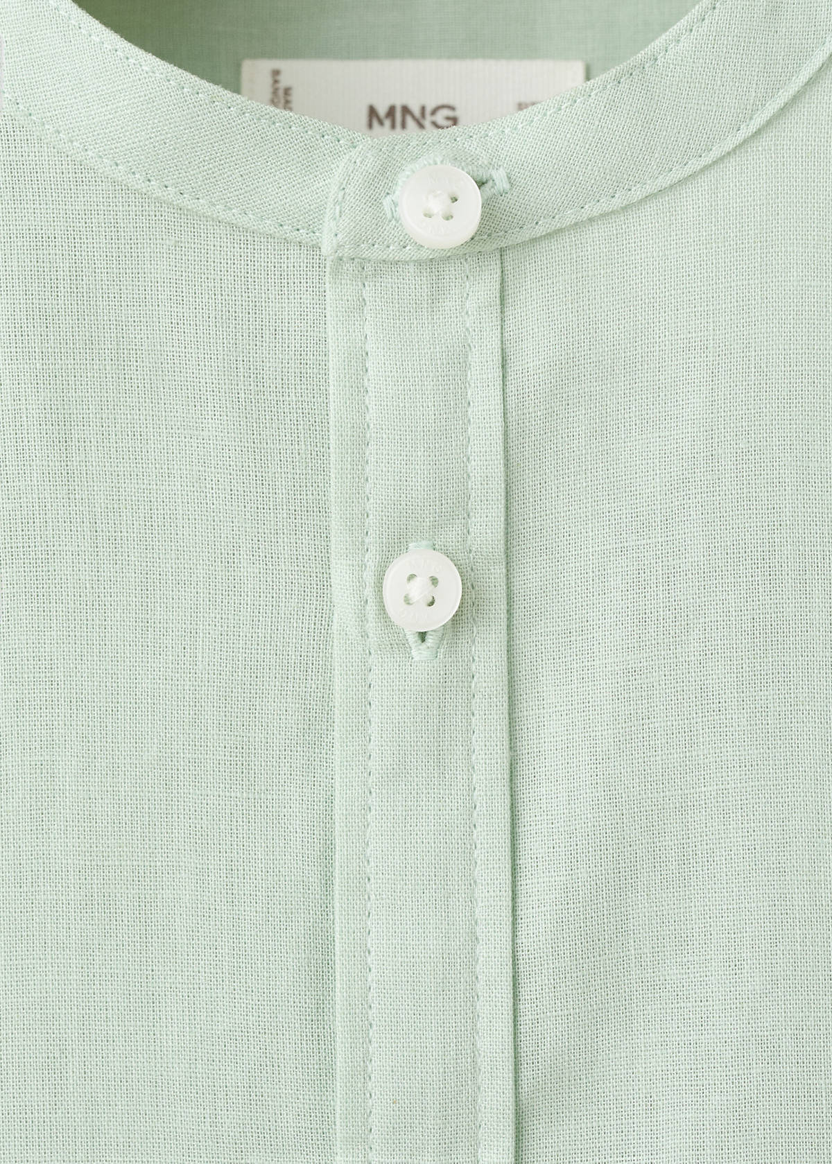 Straight linen shirt — Pastel Green