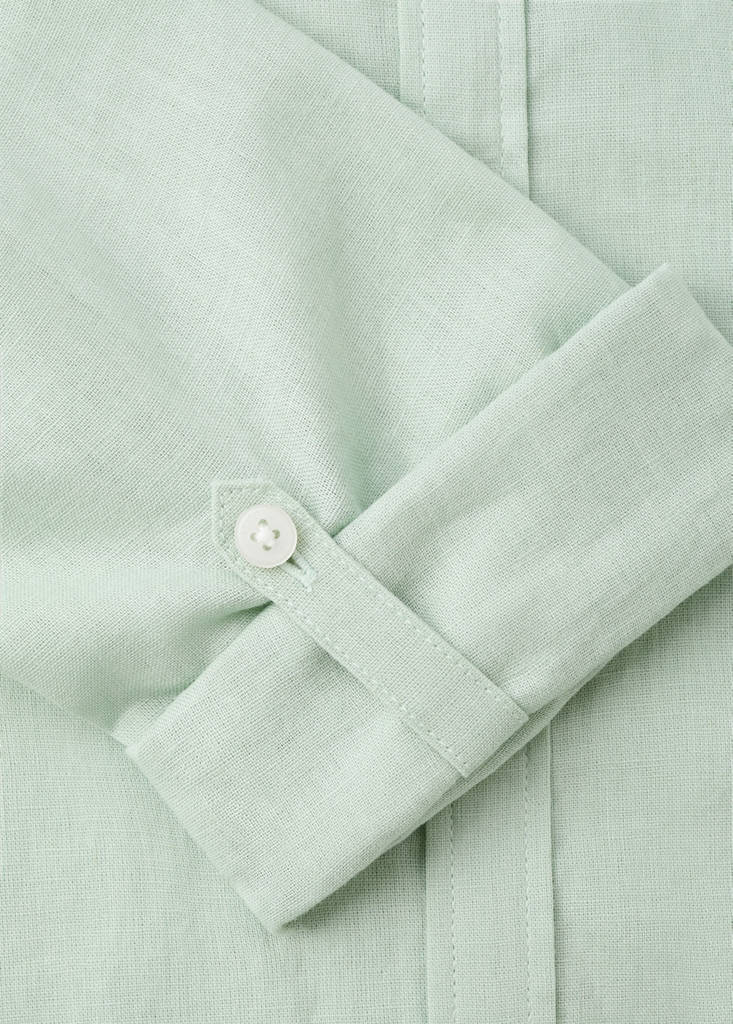 Straight linen shirt — Pastel Green