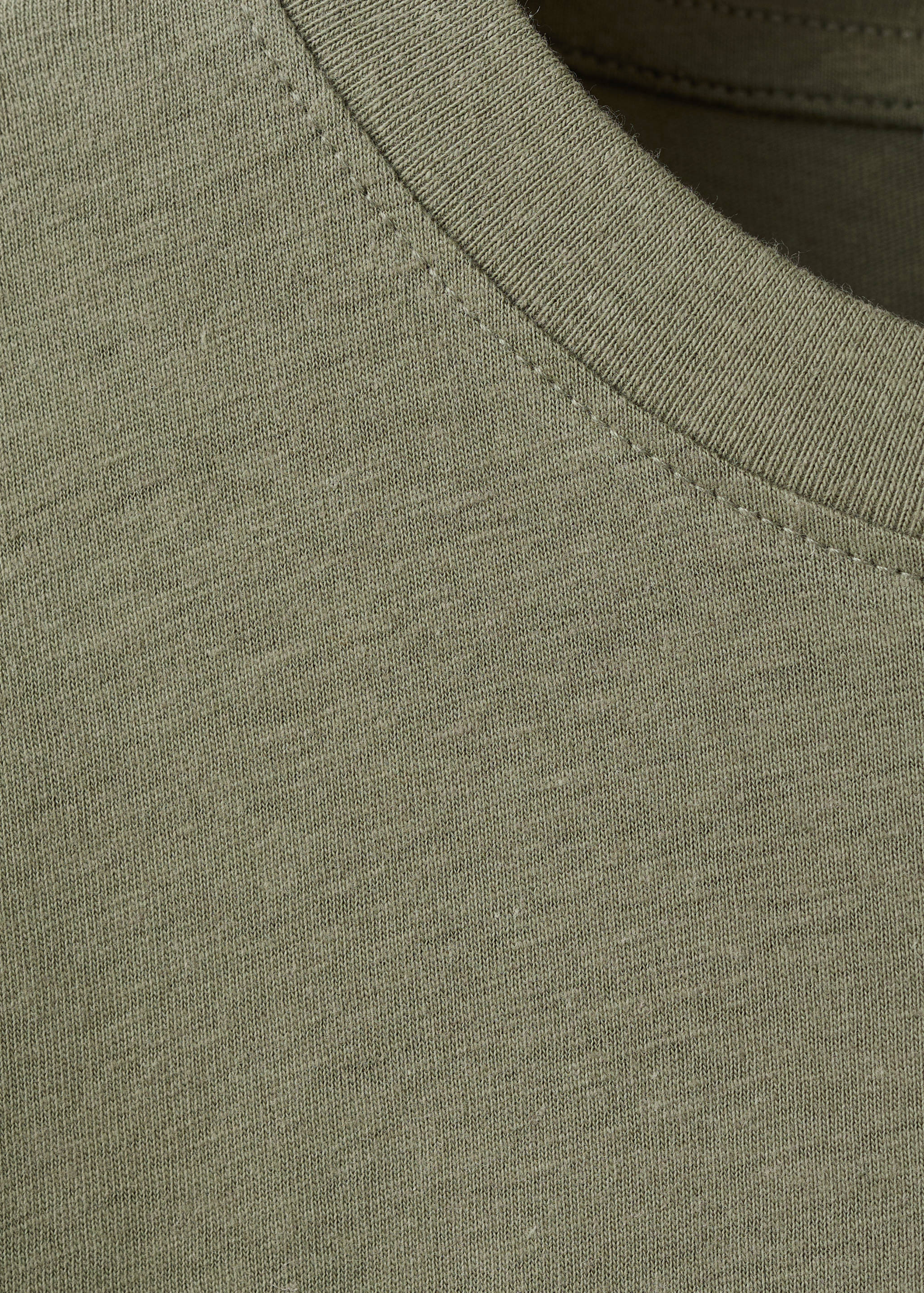 Linen T-shirt with embroidery detail - Details of the article 0