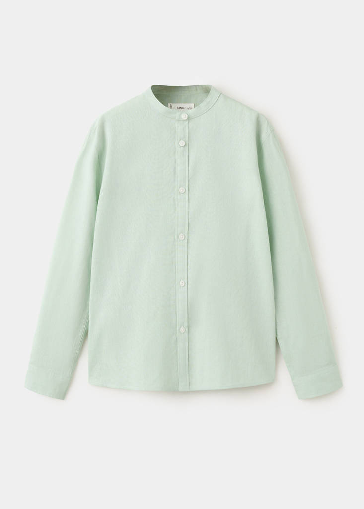 Straight linen shirt — Pastel Green
