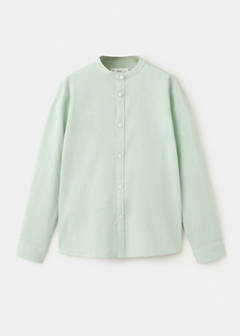 Straight linen shirt — Pastel Green 2
