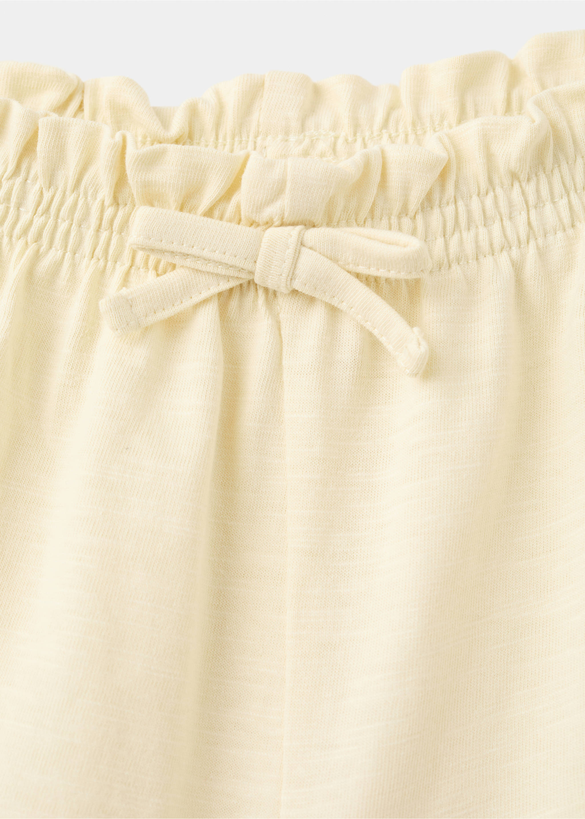 Cotton shorts with drawstring - Details of the article 8, Pastel Yellow. Ref: 27068265-00.
