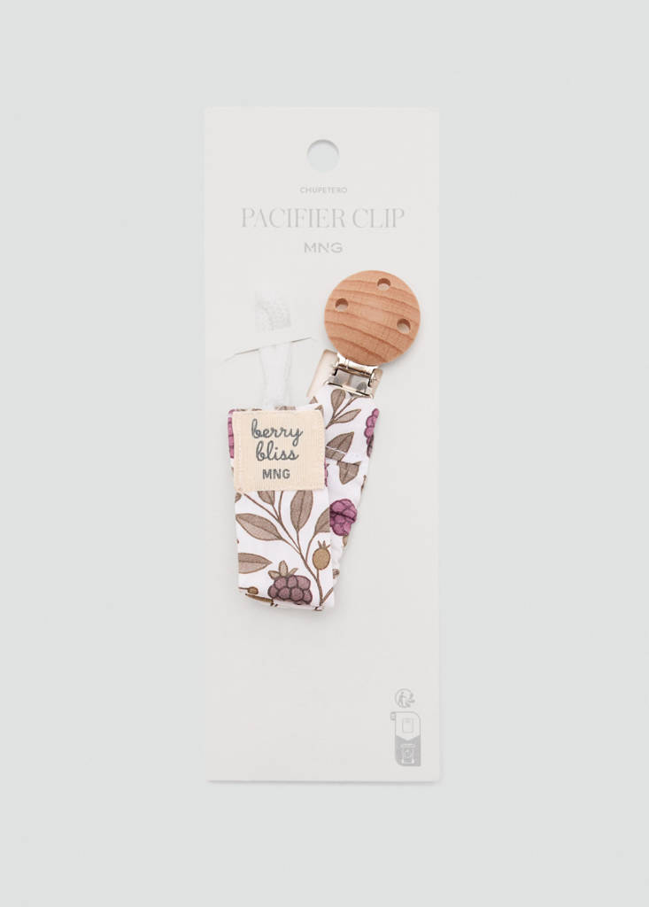 Printed brooch pacifier holder — Off White