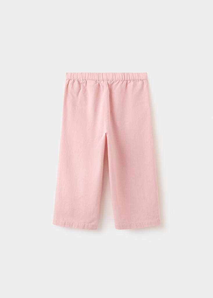 Straight trousers with embroidered details — Pink