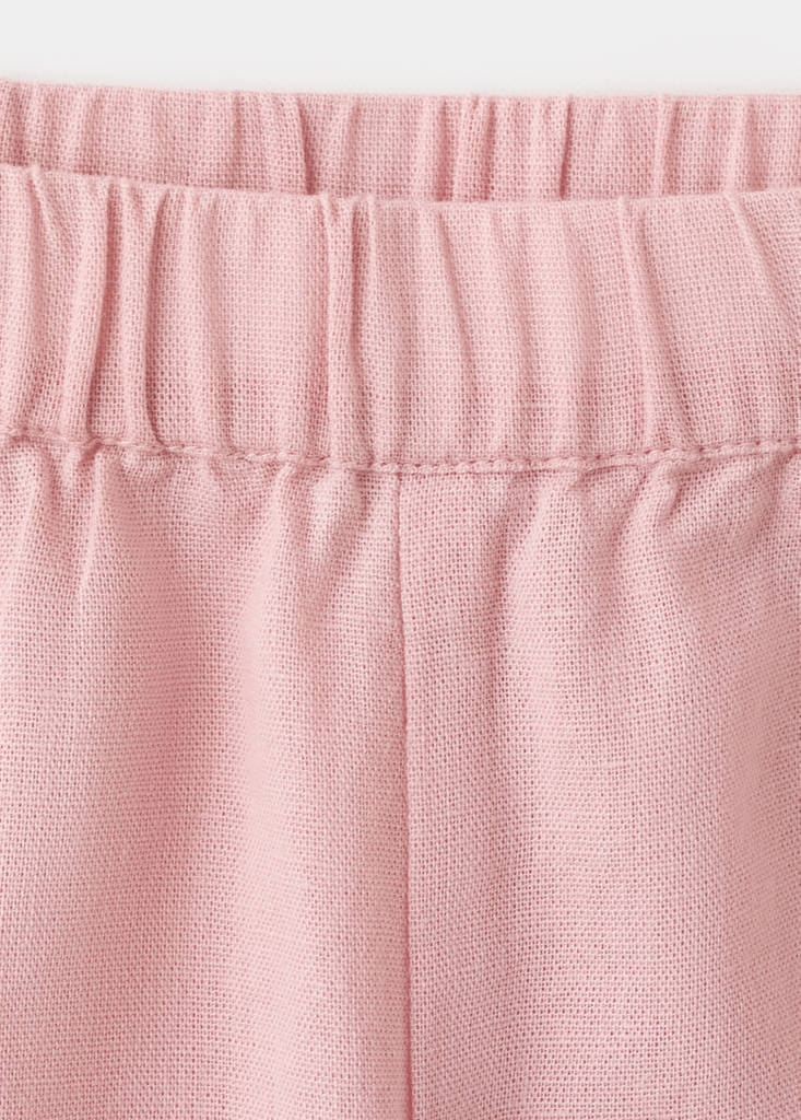 Straight trousers with embroidered details — Pink