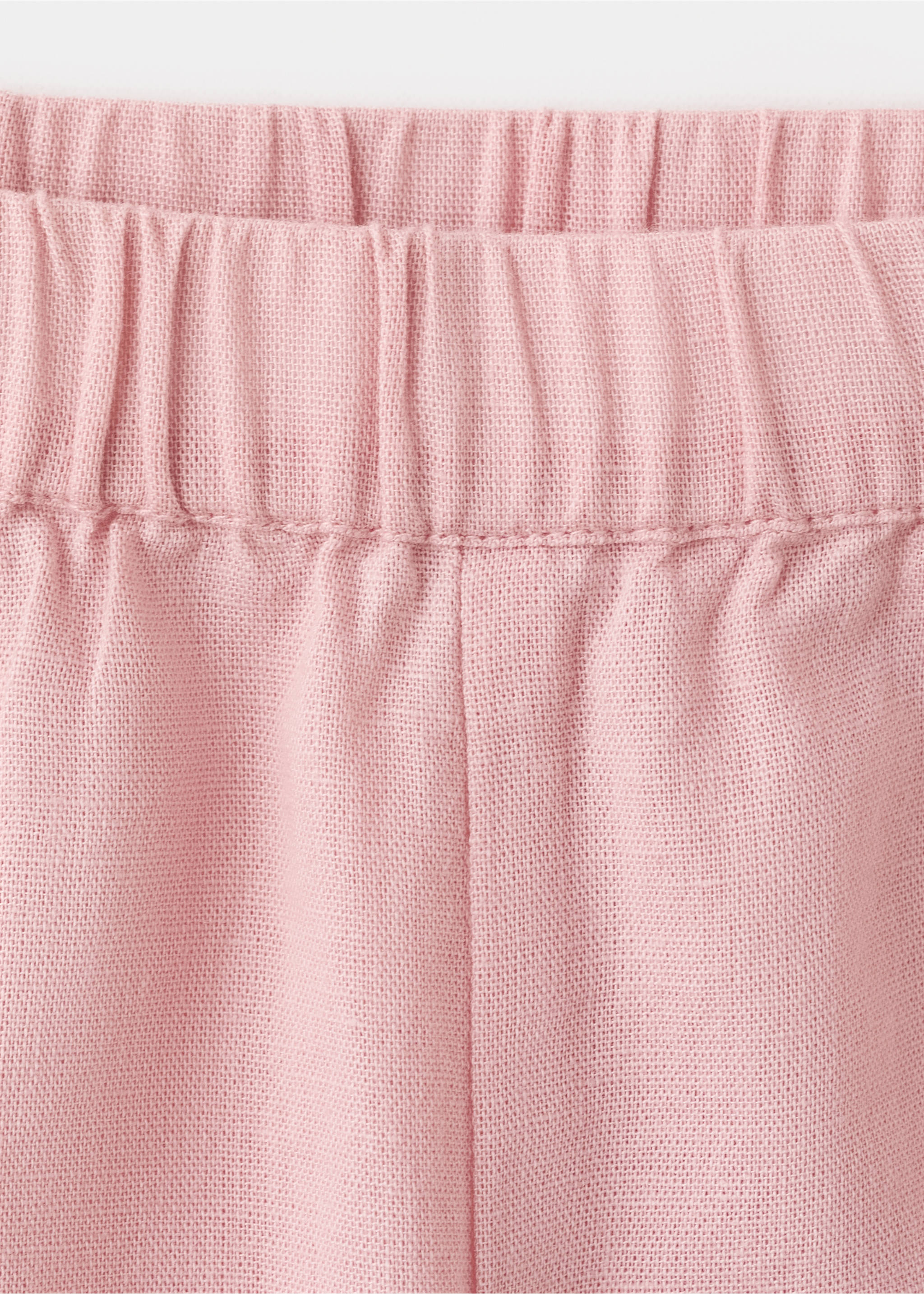 Straight trousers with embroidered details - Details of the article 8, Pink. Ref: 27068269-00.