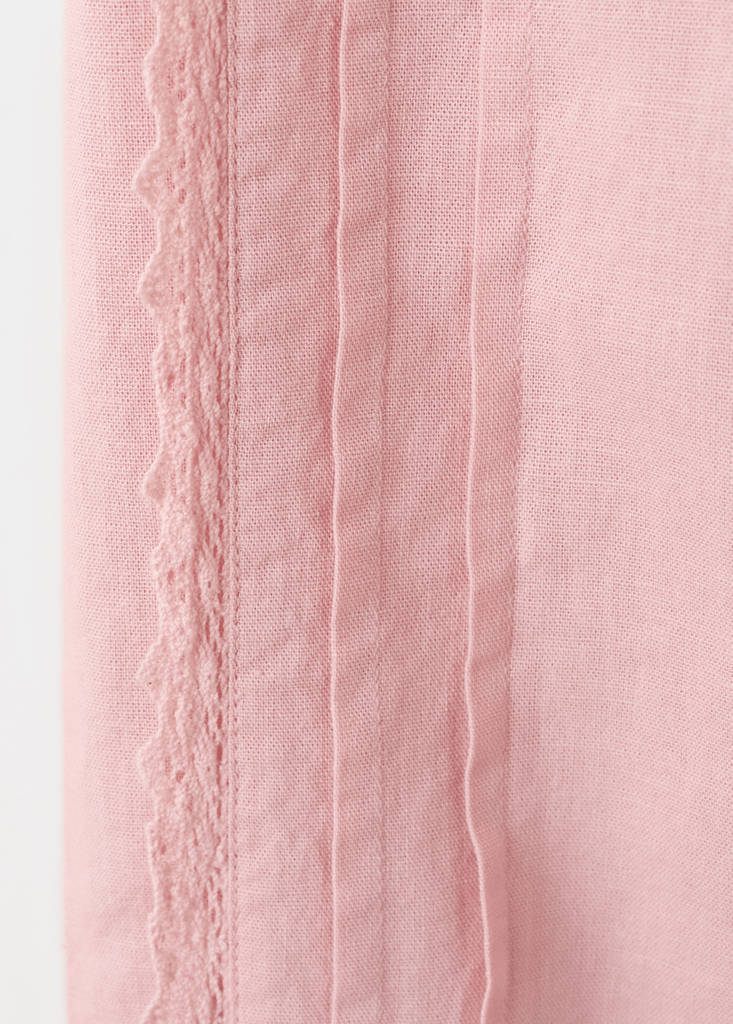 Straight trousers with embroidered details — Pink
