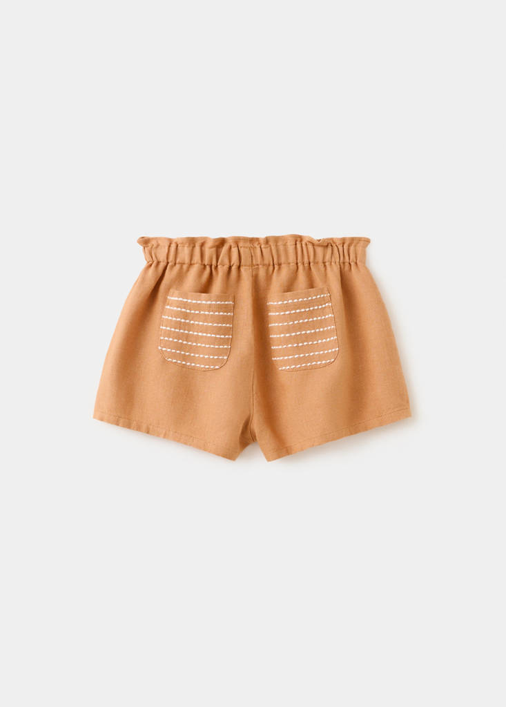 Linen shorts — Burnt Orange