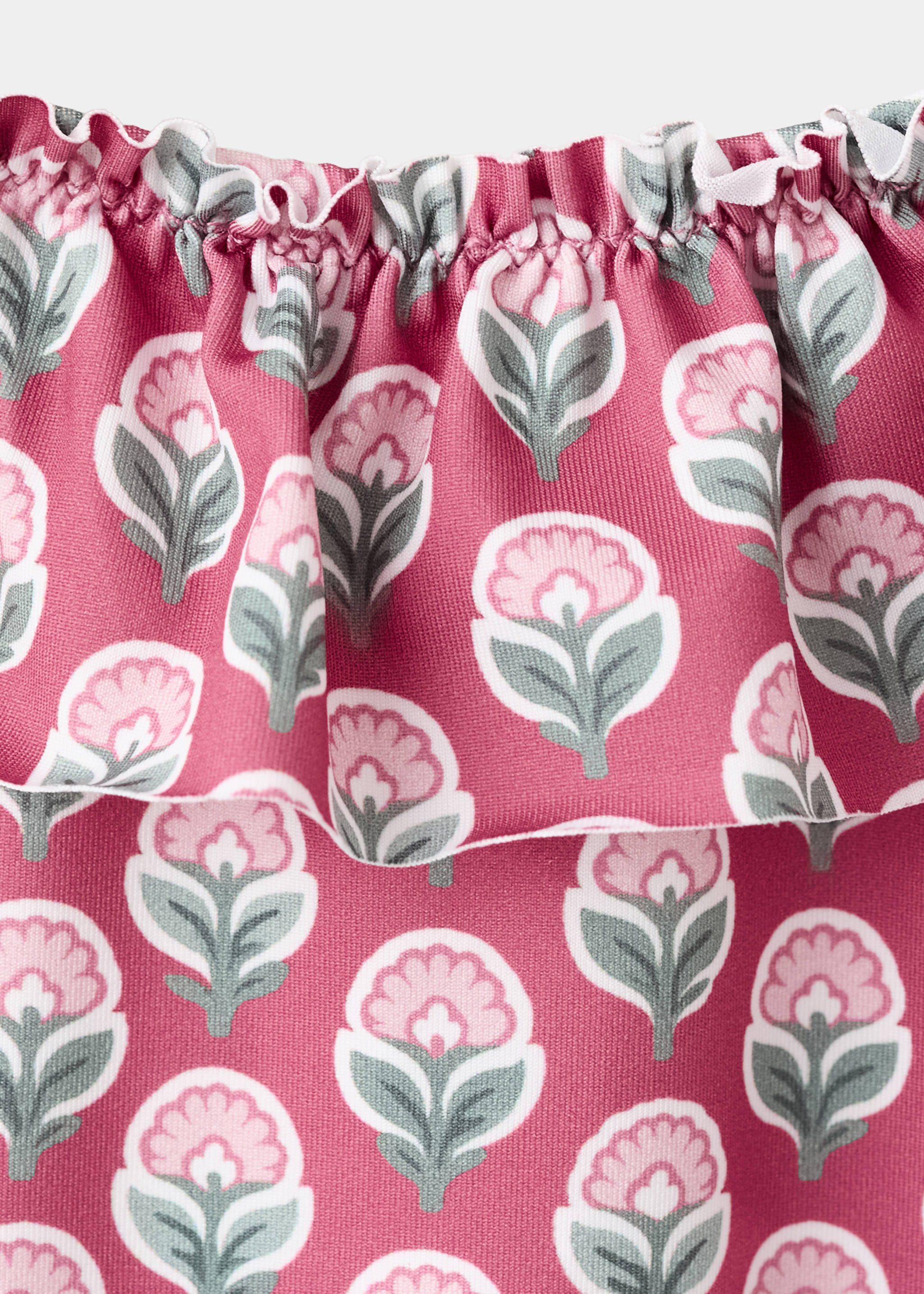 Floral print swimsuit with ruffles - Details of the article 0