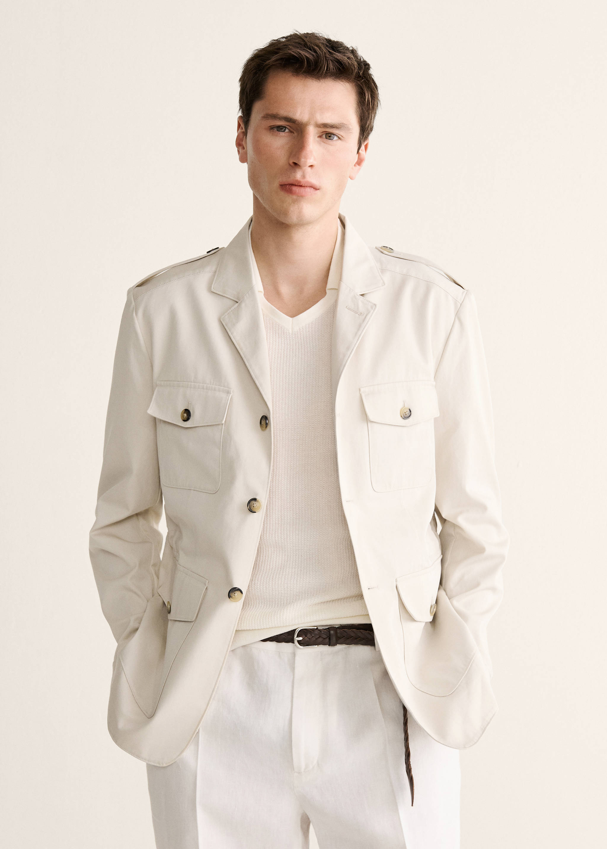 100% cotton jacket with pockets - Medium plane