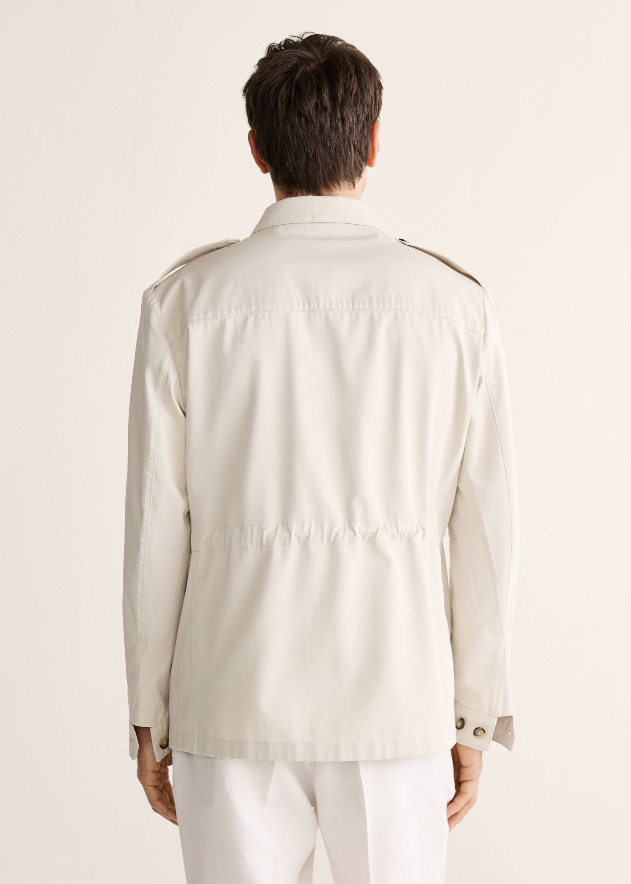 100% cotton jacket with pockets - Reverse of the article