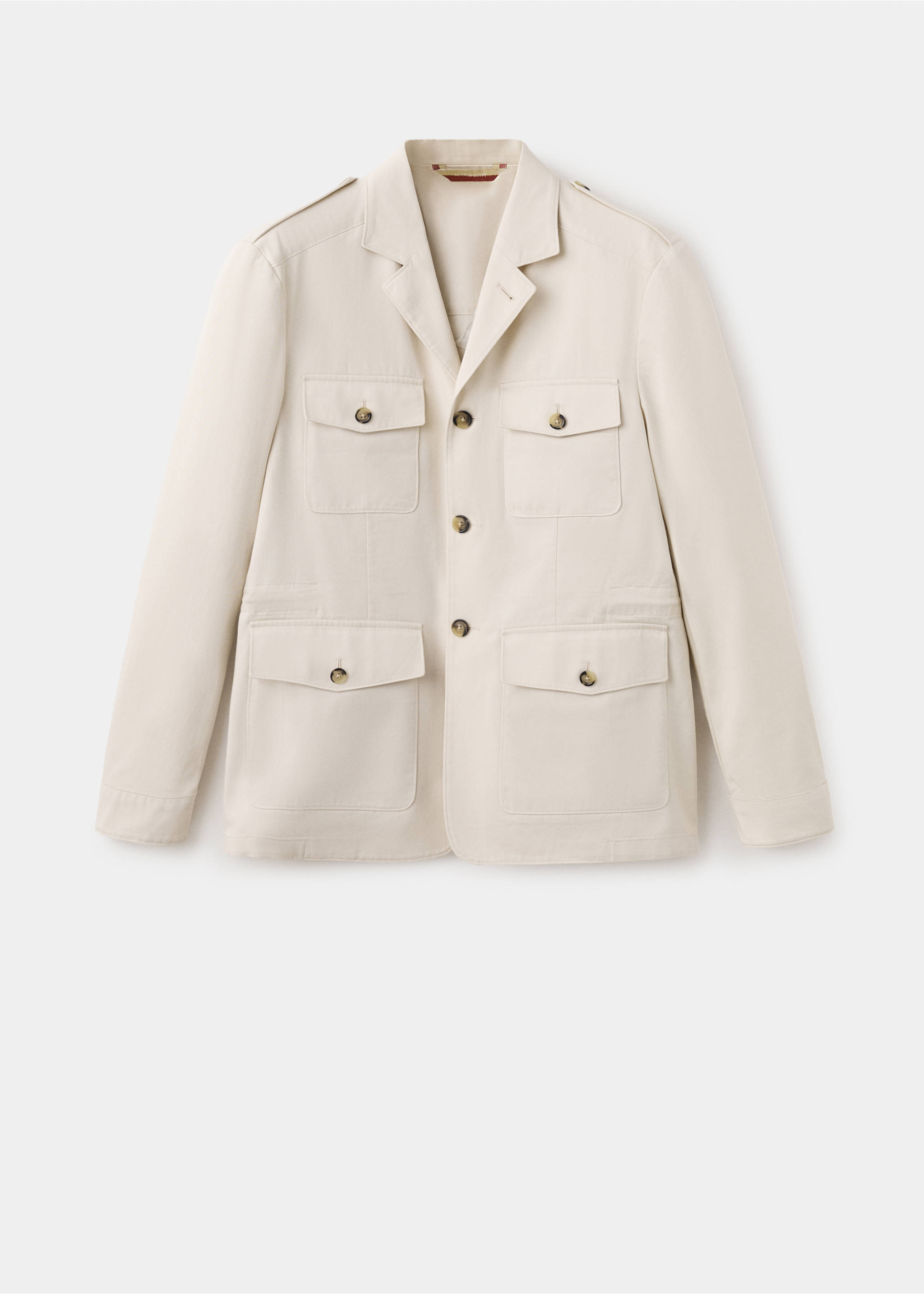 Jacket 100% Italian cotton - Article without model, Beige. Ref: 27068275-00.