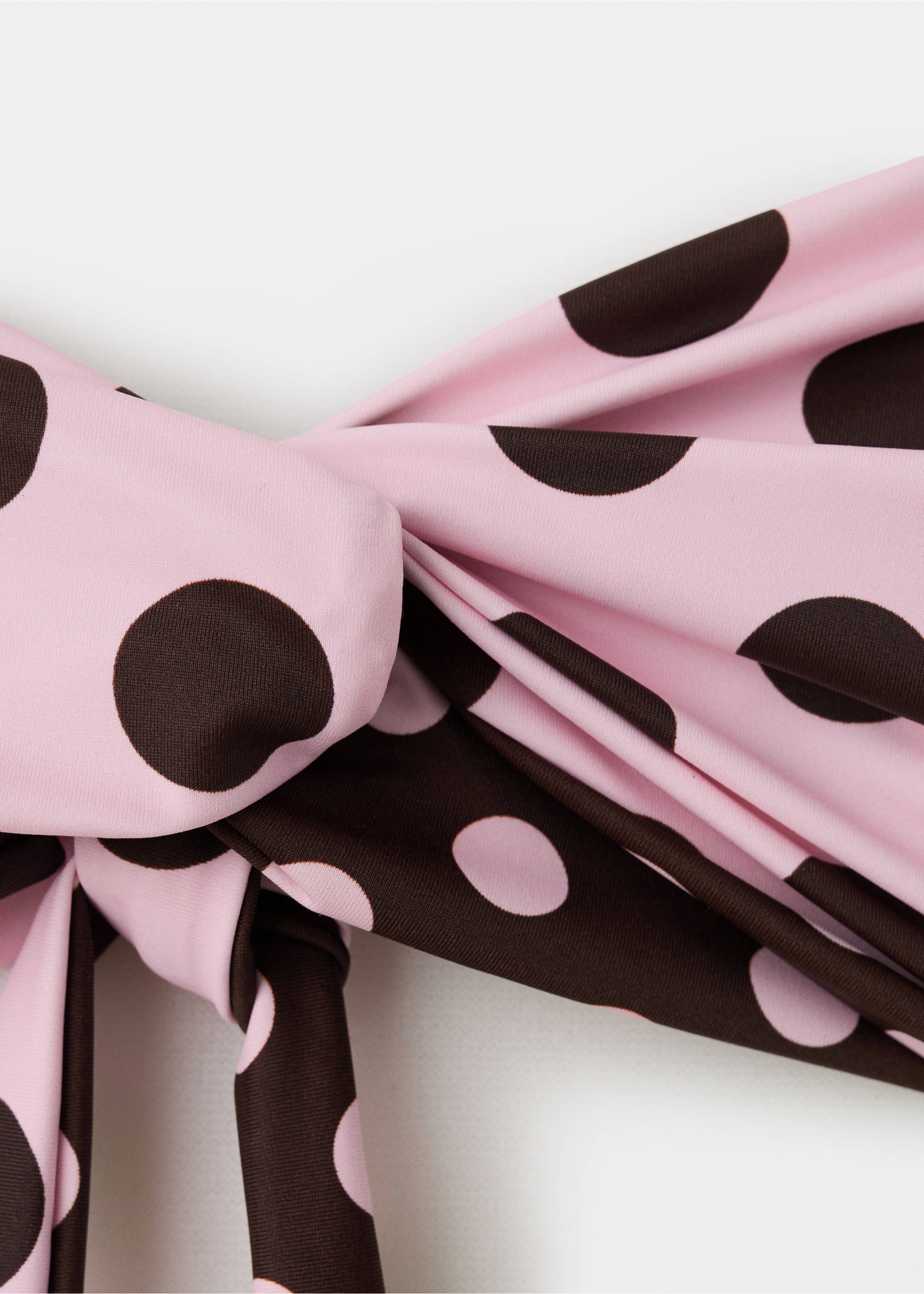 Bandeau bikini top with polka dots - Details of the article 0, Pink. Ref: 27068647-00.