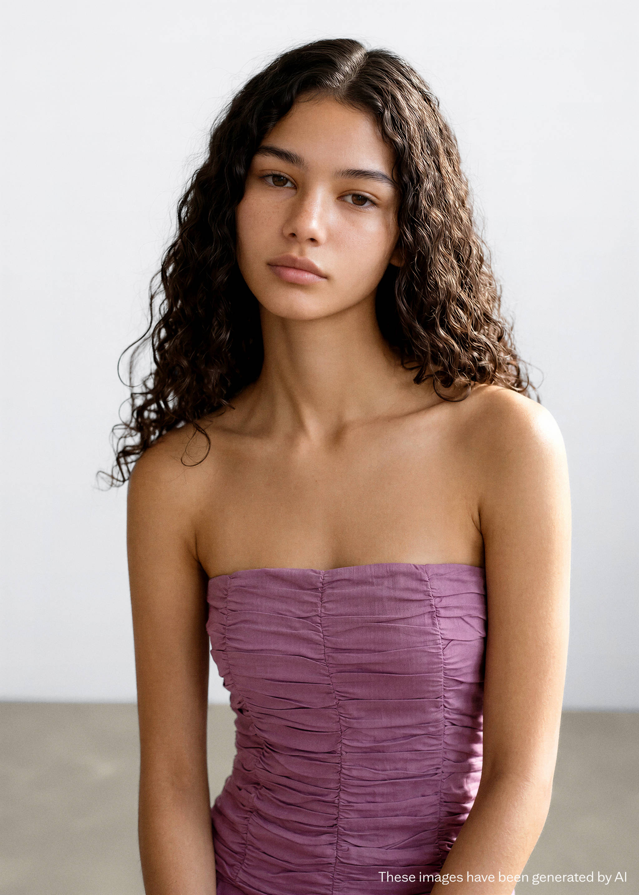 Draped strapless dress - Medium plane