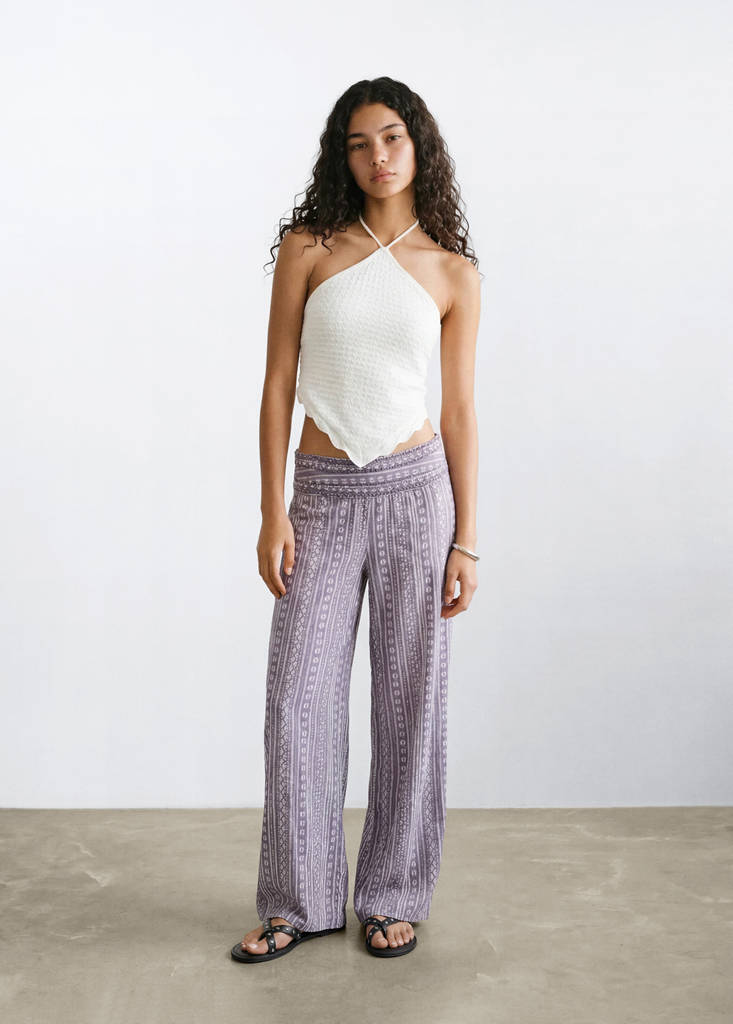 Flowy printed trousers — Light/Pastel Purple