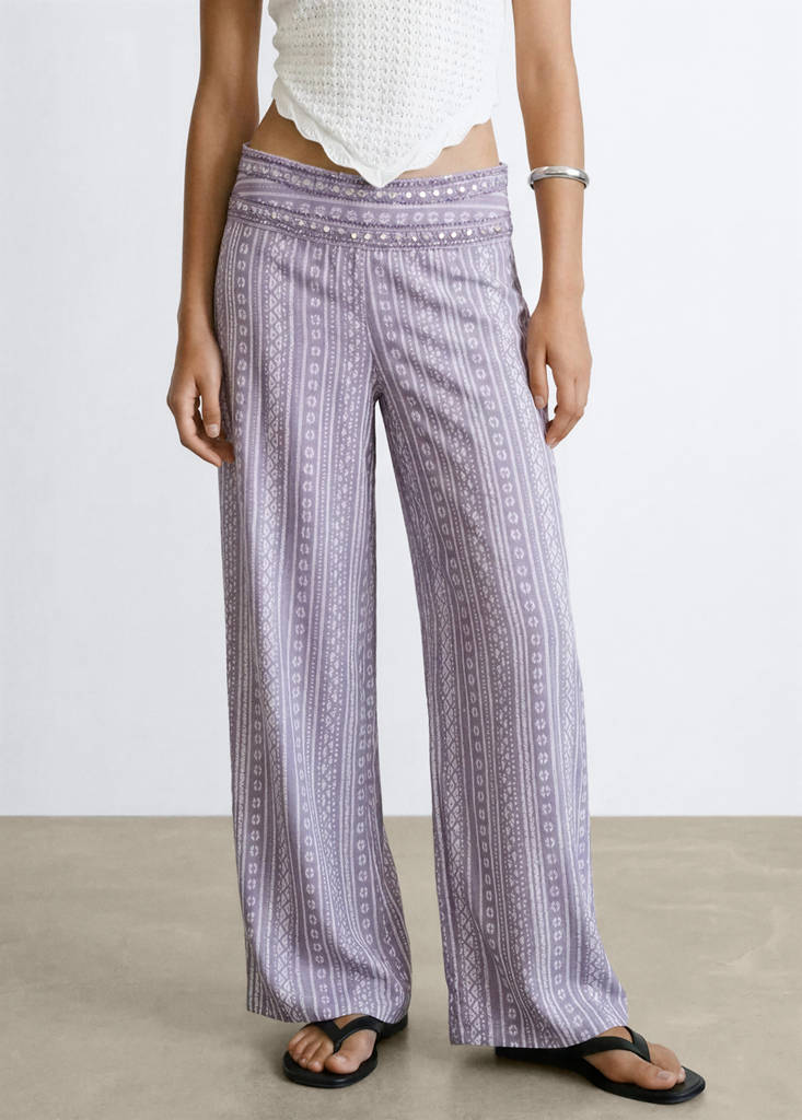 Flowy printed trousers — Light/Pastel Purple