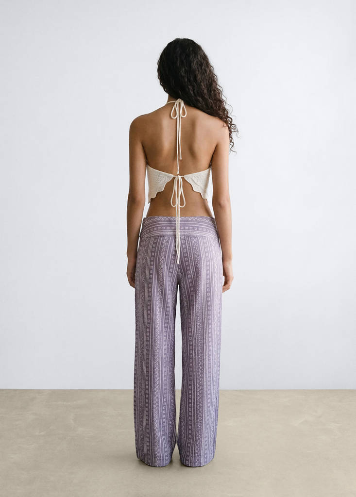 Flowy printed trousers — Light/Pastel Purple