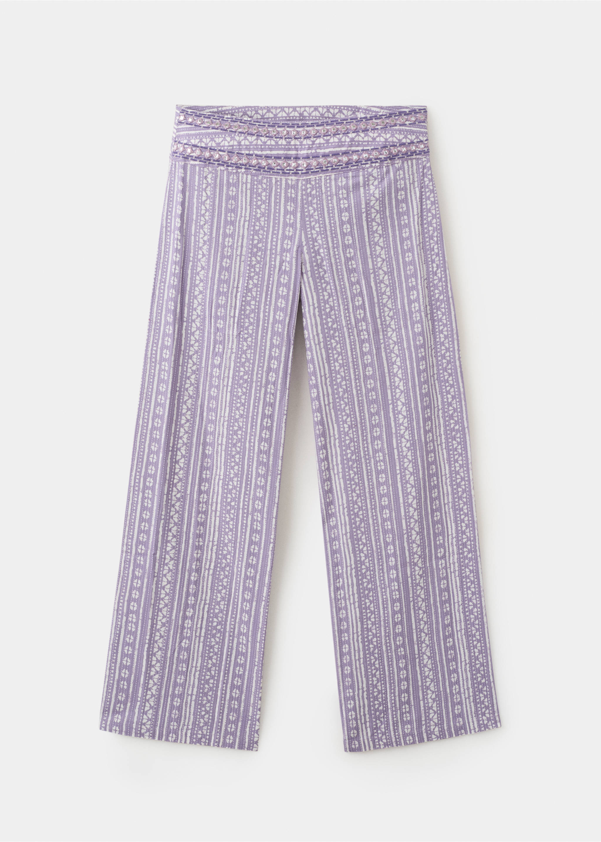 Flowy printed trousers - Article without model, Light/Pastel Purple. Ref: 27068650-00.