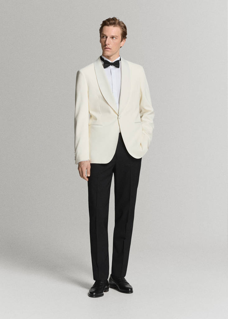 Slim fit wool dinner jacket — Off White