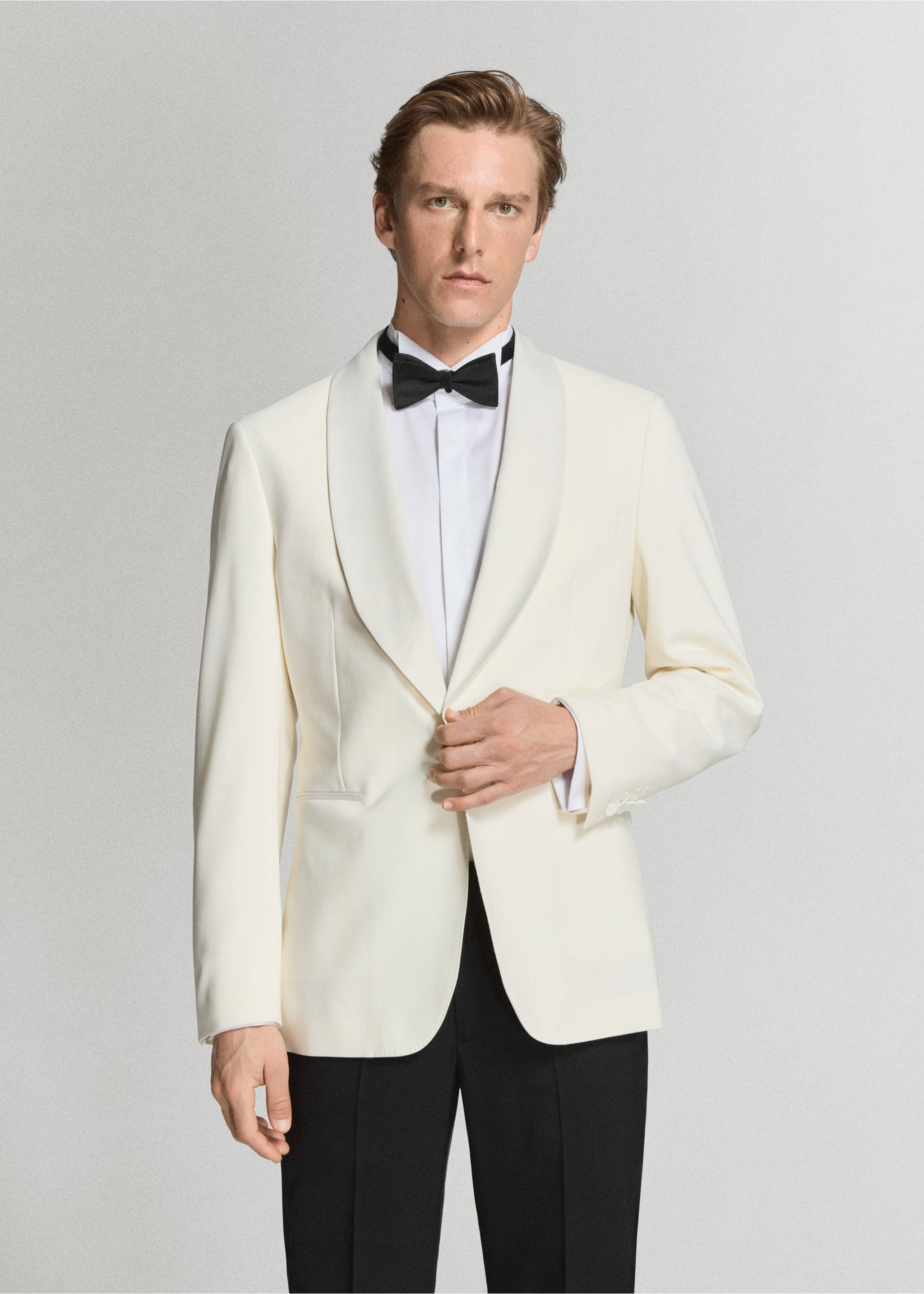 Slim-fit wool suit jacket - Medium plane, Off White. Ref: 27068651-00.