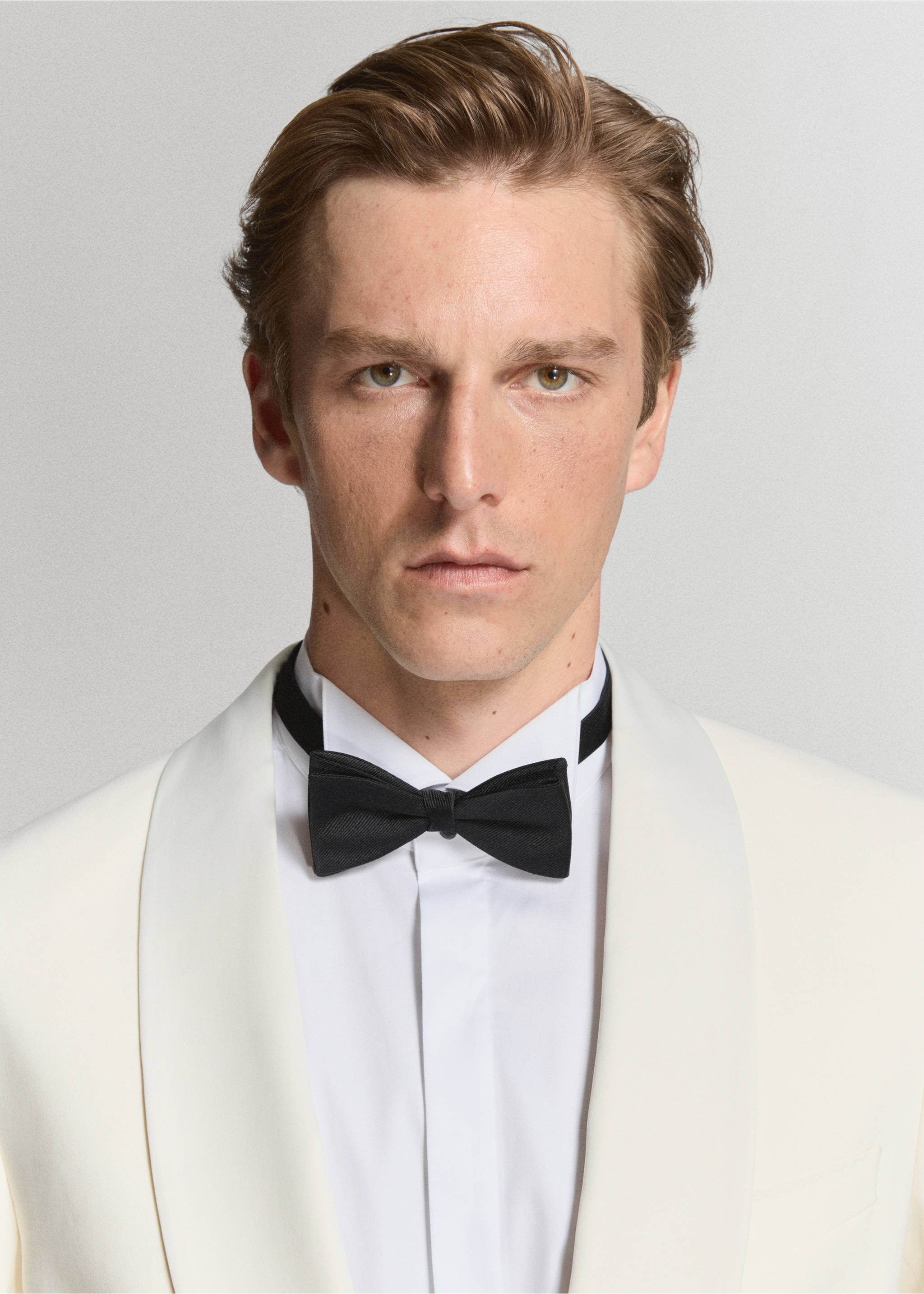 Slim-fit wool suit jacket - Details of the article 1, Off White. Ref: 27068651-00.