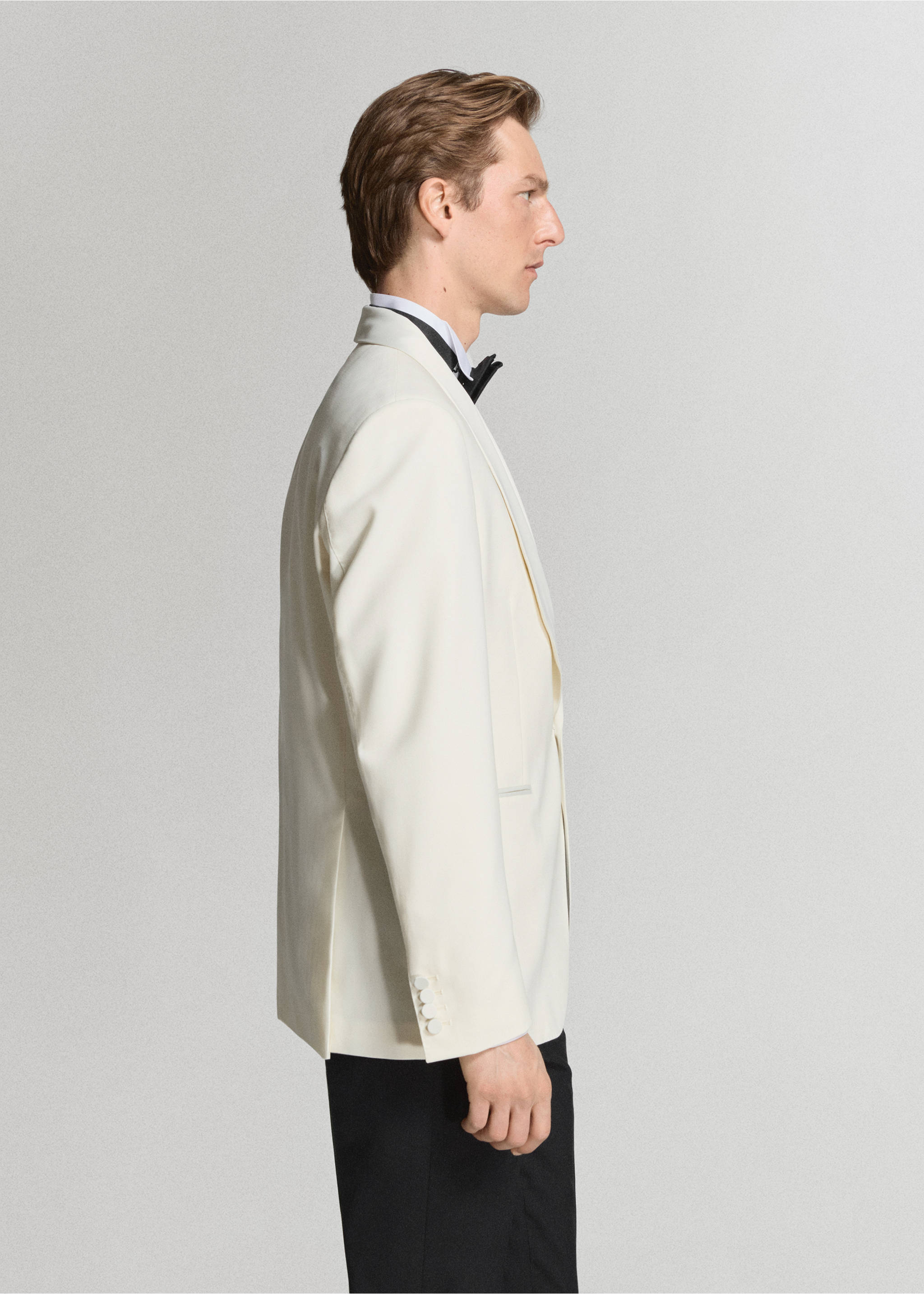 Slim-fit wool suit jacket - Details of the article 2, Off White. Ref: 27068651-00.