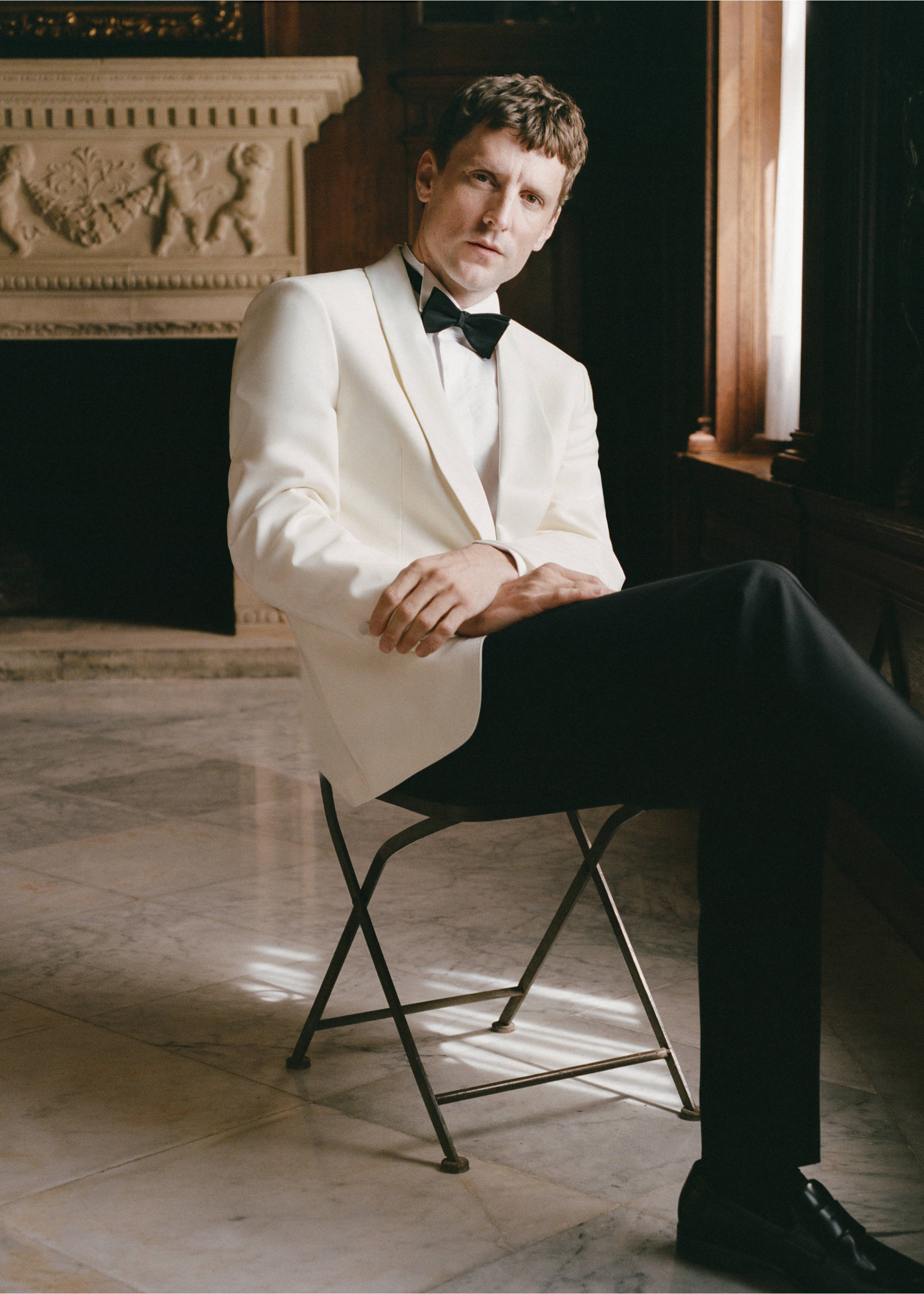 Slim fit wool dinner jacket - Details of the article 5, Off White. Ref: 27068651-00.