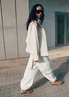 Cargo baggy trousers — White 2