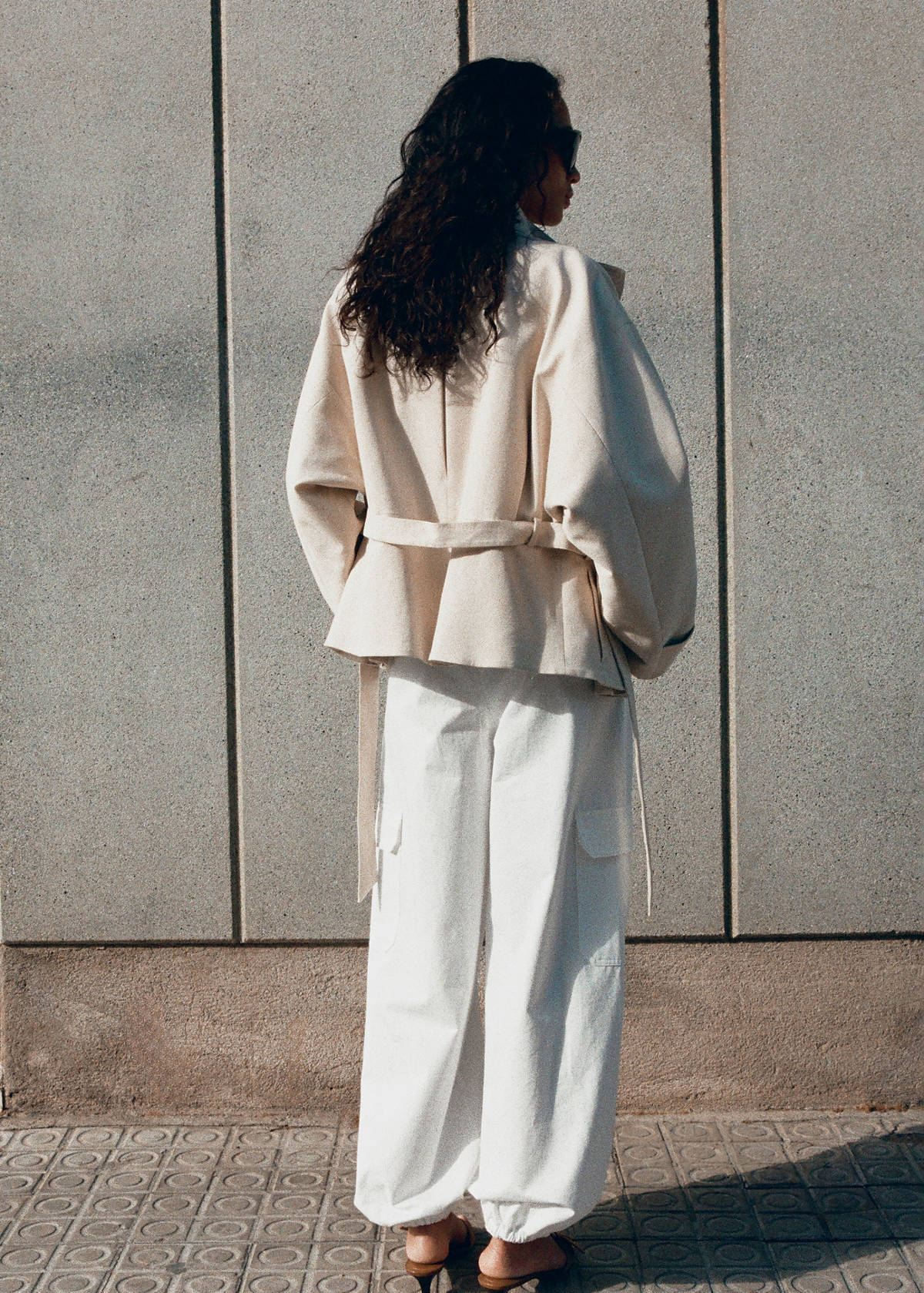 Cargo baggy trousers — White