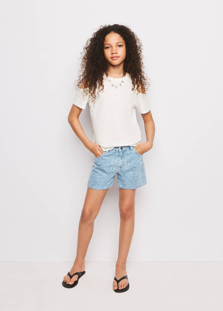 Paisley print shorts — Light Blue