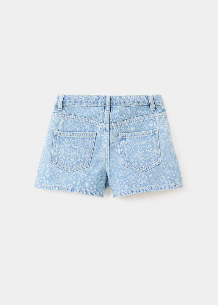 Paisley print shorts — Light Blue